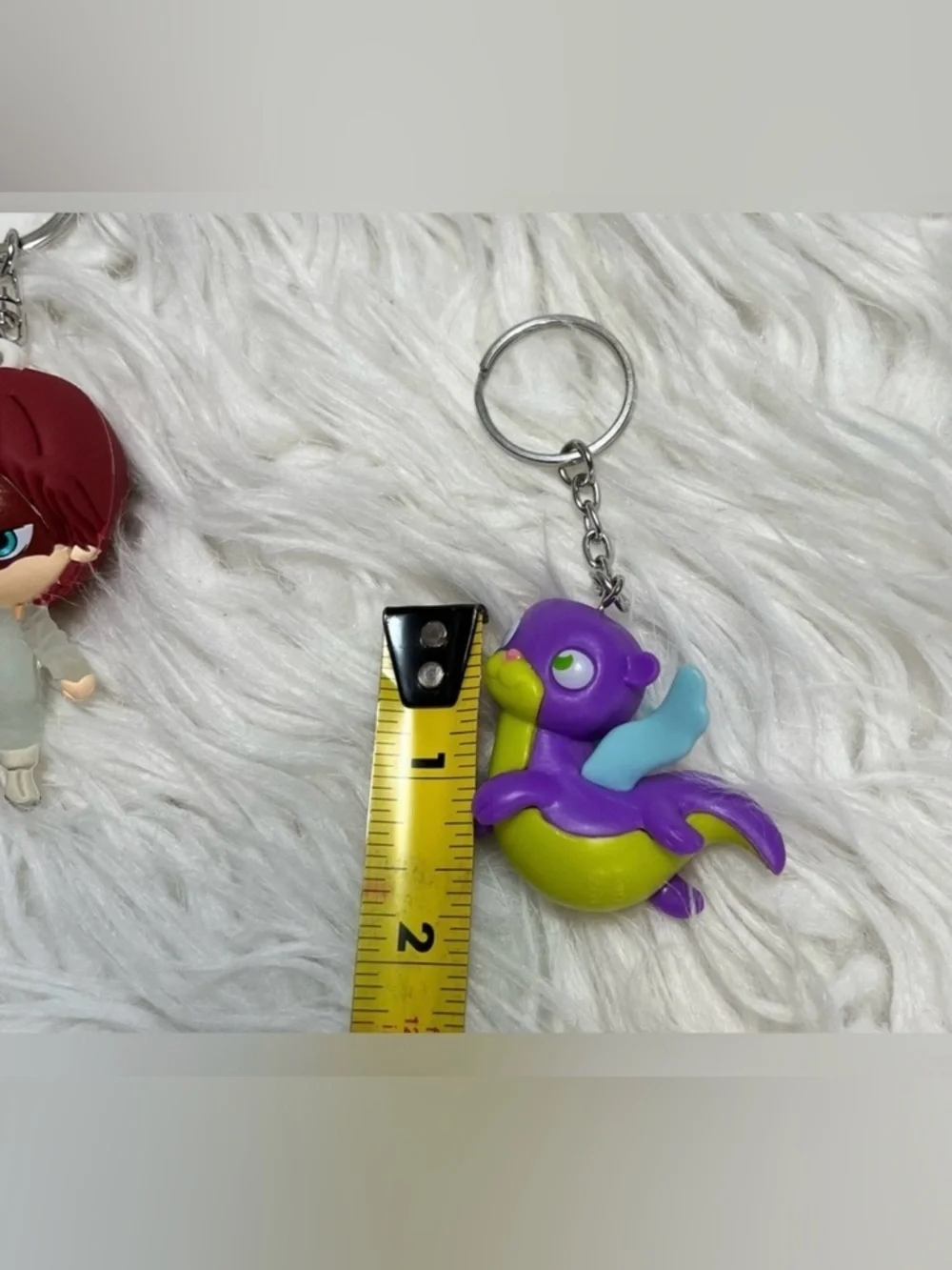 Purple & Red Kids Keychain Toy Set - Cute Dragon and Character Keyrings